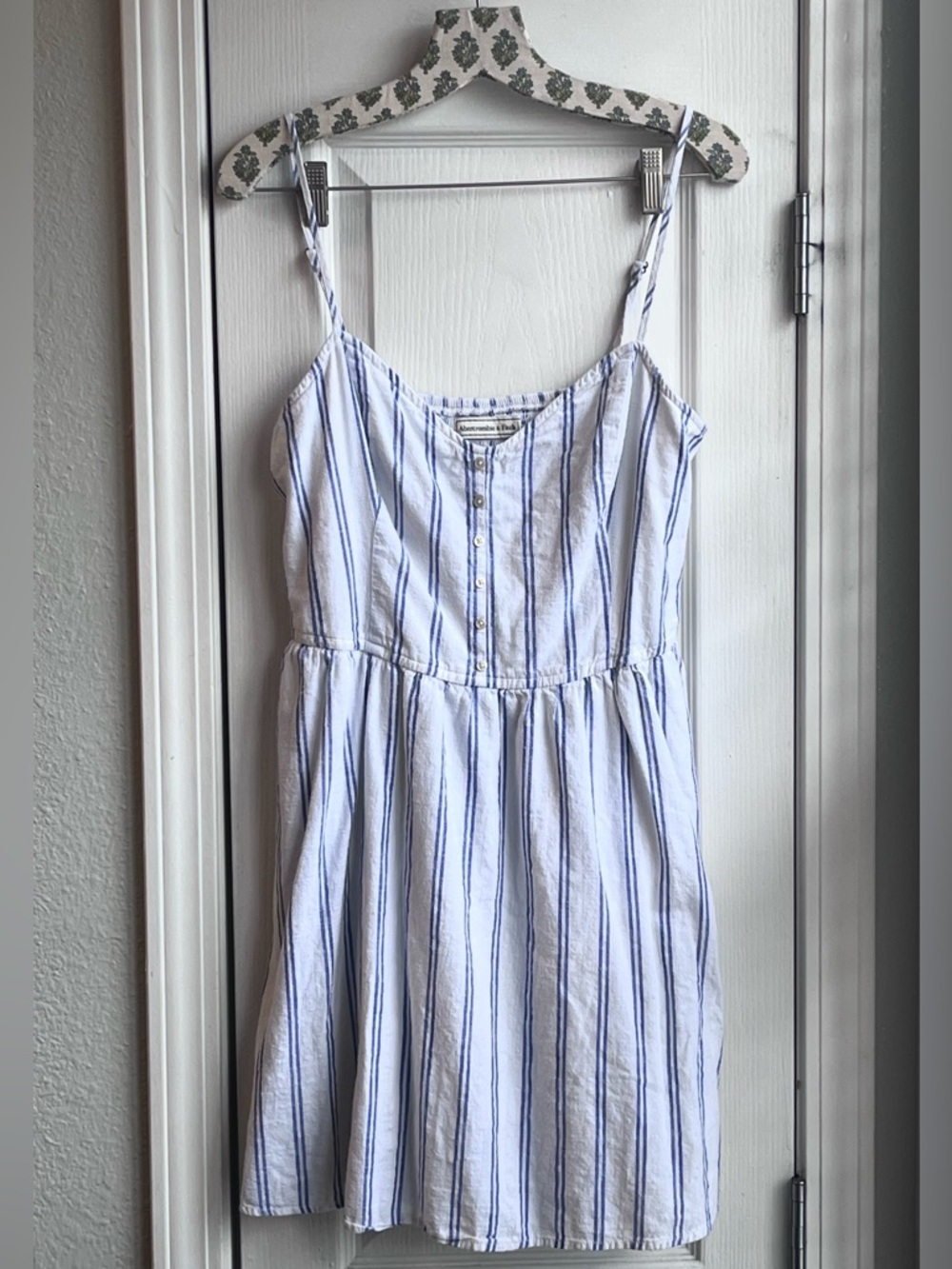 Abercrombie & Fitch Blue & White Striped Mini Dress 100% Cotton Size L